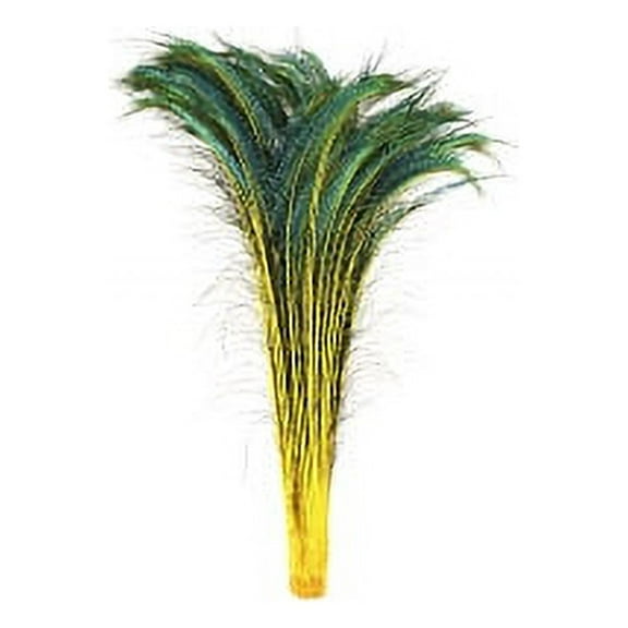 Zucker Feather Products Peacock Swords Stem Dyed - Yellow