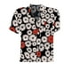 thumbnail image 1 of Gibobby Camisas mexicanas con cuello en V para mujer Camiseta suelta informal con cuello en V para mujer, blusa manga corta con estampado(B,CH), 1 of 5