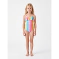 thumbnail image 2 of Ocean Gear Girls One Piece Ruffle Stripe Swim Suit, Sizes 4-18, 2 of 4