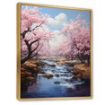 thumbnail image 2 of Designart "Sakura Dream Japon Art in Pink and Blue III" Japanese Floater Framed Canvas Print, 2 of 7