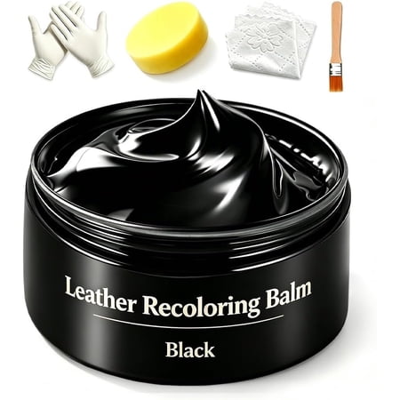Leather Recoloring Balm, Leather & Vinyl Color Restorer Conditioner - Repairs Faded & Leather Color