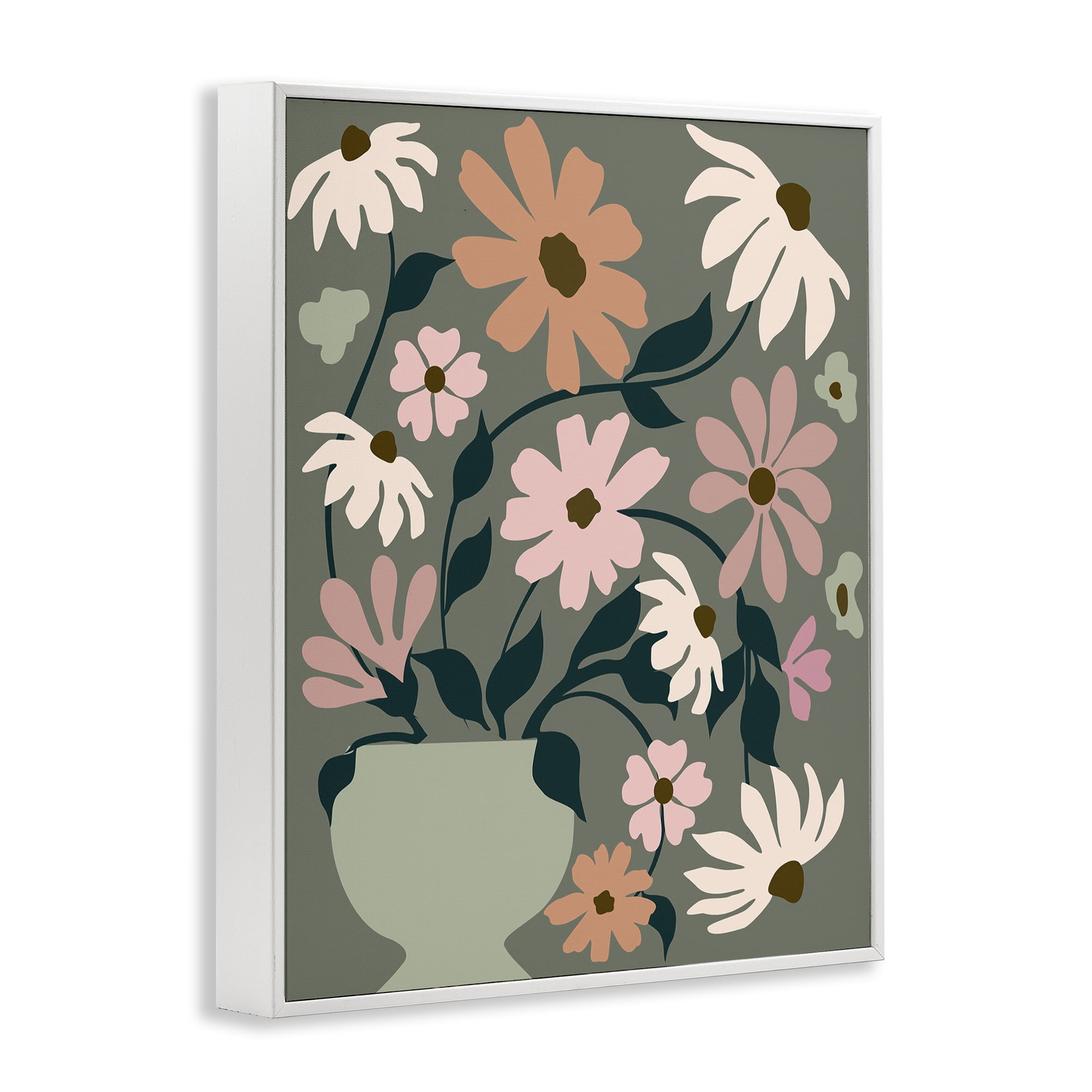 Stupell Industries Gerbera Daisy Bouquet Botanical & Floral Painting White Framed Art Print Wall Art, 11 x 14