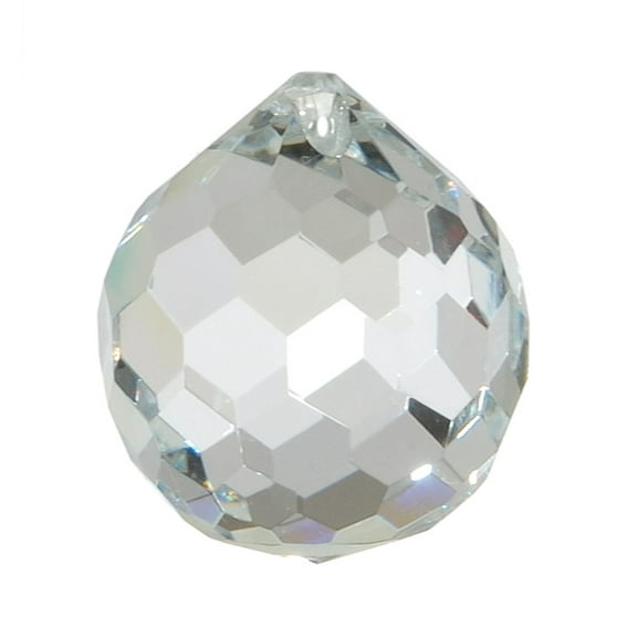 B&P Lamp BrilliantCut 2 Inch (50MM) Glass Pendalogue, Brass Pin