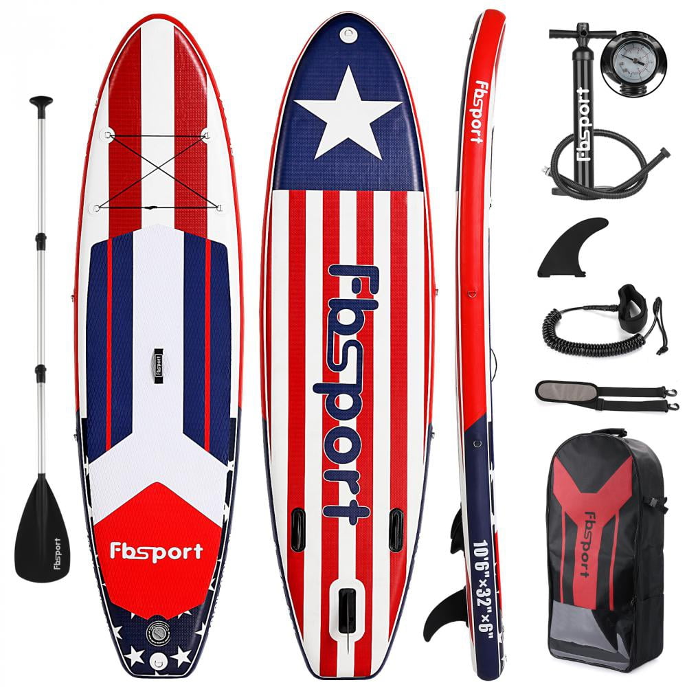 Fbsport Inflatable Paddle Board with Bag, Stand Up for Adult, 10.6 Board with American Flag Color - Walmart.com