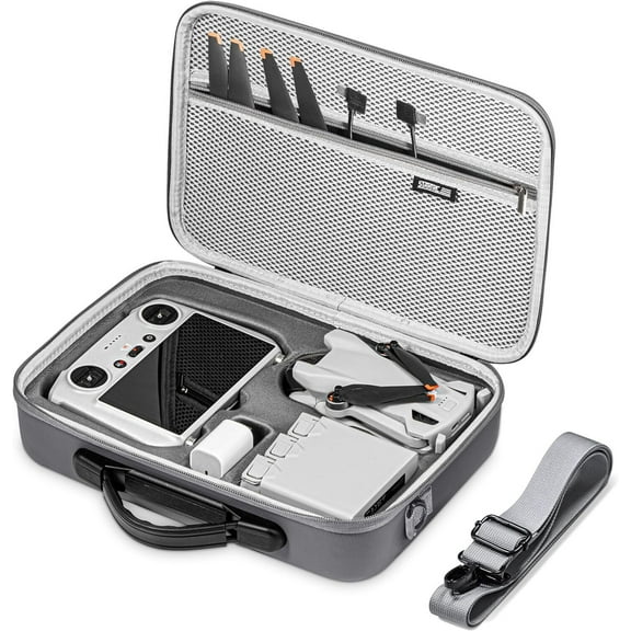 YUNLAZA Carrying Case for DJI Mini 4 Pro Mini 3 Pro Accessories Portable Travel Bag for DJI RC 2/RC Controller,Mini 4 Pro Fly More Combo Shoulder Bag