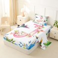 thumbnail image 2 of Castle Fairy Floral Letter J Hummingbird Twin Sheet Sets 3pcs for Adults,Watercolor Flowers Animal Bedding, 2 of 6