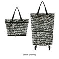 thumbnail image 3 of Minnieouse Bolsa con carrito de compras, bolsa de compras plegable multifuncional y resistente al desgaste con ruedas reutilizable Bolsas de mensajero y de hombro impresión de letras, 3 of 6