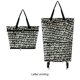 thumbnail image 2 of Qarigey Bolso plegable con carrito de compras, solución práctica y elegante, bolso de compras plegable con ruedas Bolsas de mensajero y de hombro impresión de letras, 2 of 6
