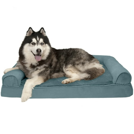 UPC: 0842229105957 | FurHaven Pet Products Plush & Suede Memory Top Sofa-Style Pet Bed for Dogs & Cats – Deep Pool Jumbo