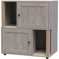 thumbnail image 7 of Shininglove Double Cat Litter Box Enclosure Furniture - Hidden 2-Litter Box Cabinet with Scratching Posts, Wooden End Table Design for Indoor Cats (Fits Most 22"x18" Boxes), 7 of 7