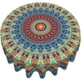thumbnail image 3 of Mandala Round Tablecloth 60 Inch Waterproof Rustic Colorful Boho Tablecloths Fabric Farmhouse Table Cloth Decorative for Picnic Party Holiday Home Indoor Outdoor, 3 of 6