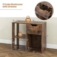 thumbnail image 3 of Costway 1 PCS 3-Cube Bookshelf 2-Tier Open Shelf Bookcase with Drawer Home Storage Organizer, 3 of 10