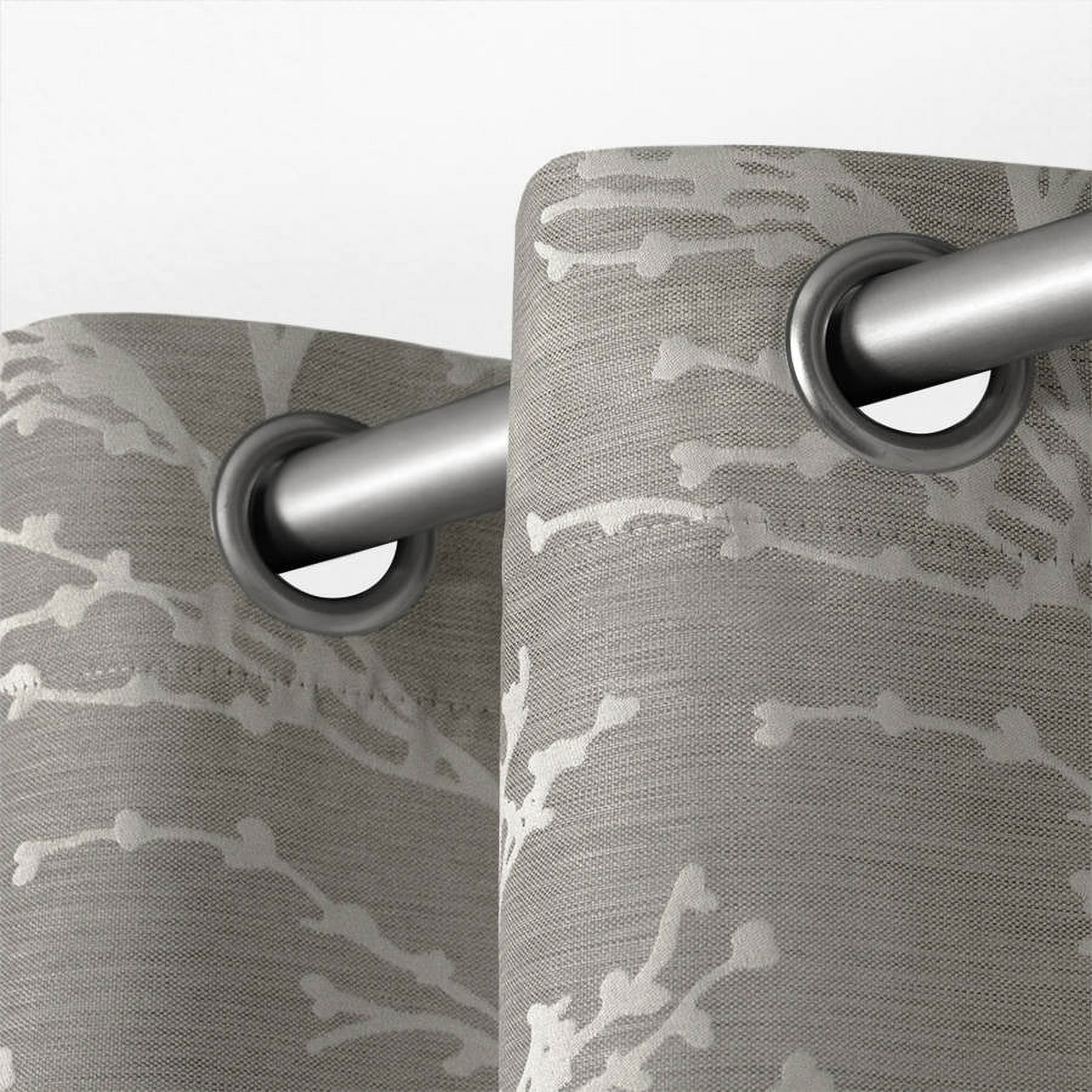 Exclusive Home Kilberry Woven Room Darkening Blackout Grommet Top Curtain Panel Pair, 52"x84", Ash Grey
