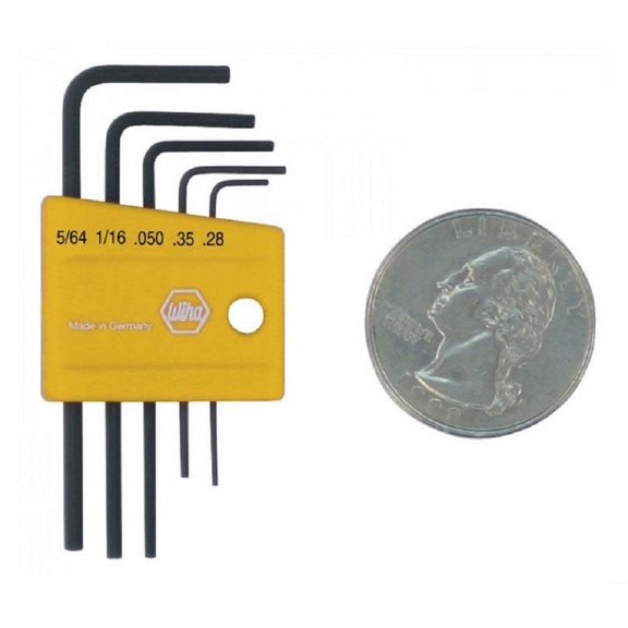 Wiha Mini SAE Short-Arm Hex L-Key Set - 5 Piece Set