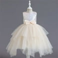thumbnail image 2 of Otqutp Toddler Girls Bodysuits Little Girls Beaded Sequin Lace Bow Tutu Dress Princess Dress Party Wedding Prom Outfits, 2 of 5