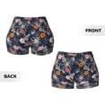 thumbnail image 5 of Xecao Hawaiian Style Print Workout Shorts for Women Soft Smooth Gym Yoga Scrunch Active Tennis Workout Running Shorts, 5 of 9
