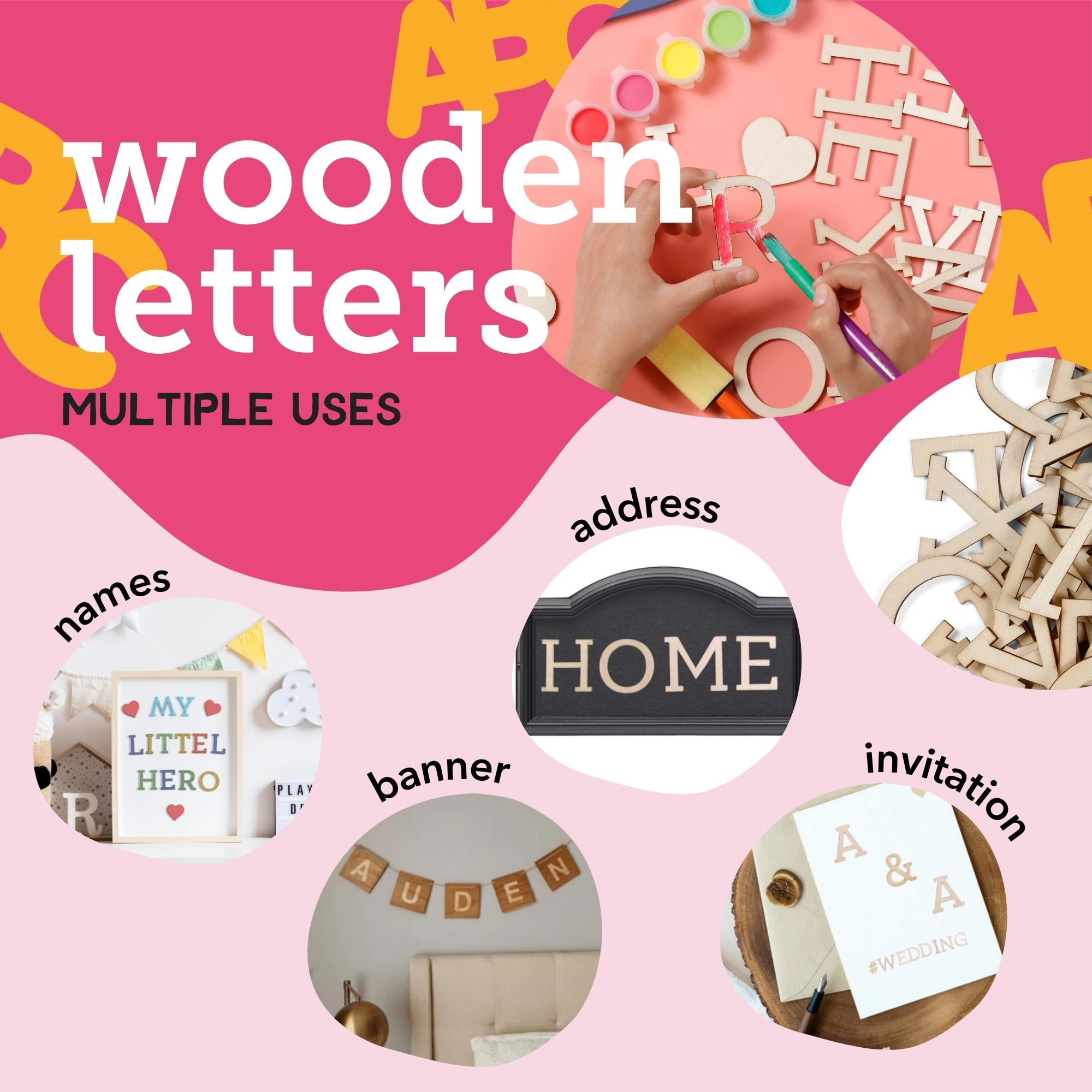 Incraftables Wooden Letters for Crafts (2 inch Big). A-Z Alphabet
