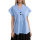 thumbnail image 1 of Camisa holgada con cuello en V para mujer: tejido transpirable, lavable a máquina, ideal para combinar con vaqueros en verano, 1 of 7