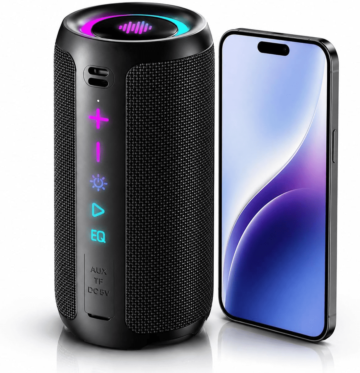 Portable Bluetooth Speaker, 30W Super Loud Bluetooth 5.4 Speaker Wireless, Boost Bass 3.0, 30H Playtime, 8 RGB Modes, IPX7 Waterproof Speaker, TWS Pairing, for Outdoor/Home/Party, Gift Ideas