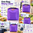 thumbnail image 4 of Small Insulated Lunch Bag - Zip Closure Mini Cool Box, Reusable Shopping Bag for Work and Outdoor Picnics, Dual-purpose Insulated Cooler Bag for Food and Drinks, 8.3*3*9.8in, Purple, 4 of 9