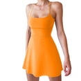 thumbnail image 1 of TaTaai Women's Casual Mini Dress Sleeveless Solid Color Slip Dress with Adjustable Hem Spaghetti Strap Backless Summer Ruffle Gift, 1 of 3