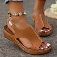 thumbnail image 4 of PiGOGI Summer Womens Shoes Comfortable Lightweight Sandals for Women Beach Walking Casual Slip-On Breathable Fashion Footwear Brown, 4 of 6