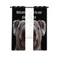 thumbnail image 7 of Funny Koala Blackout Curtains for Bedroom/Living Room, Welcome To OUR Place Modern Retro Thermal Insulated Kitchen Drapes with Grommets, Light Blocking Window Treatment, 2 Panels 52" x 54", 7 of 7