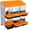 Orange 6 Holes, variant on Galvanized Steel Chicken Nesting Box with Roll-Away Egg Tray, Ventilation & Wall/Stand Mount, 6/8/10 Hole Hen Coop Laying Box