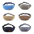 thumbnail image 2 of OPOLSKI Canvas Three Zipper Pockets Fanny Pack Chest Waist Bag with Cell Phone Pouch,Can Carry Cell Phone &Small Personal Stuffs for Both Men and Women Use, 2 of 8