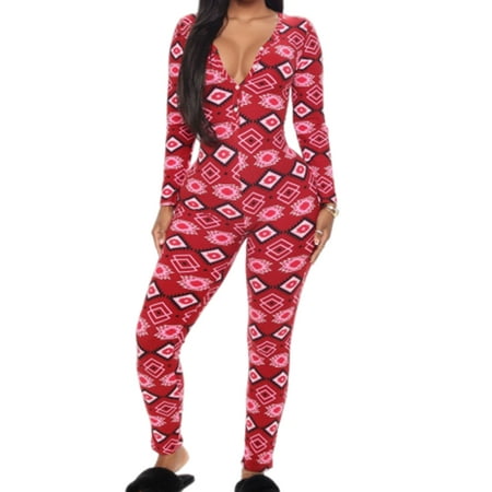 

Youweixiong Women Christmas Plaid Sexy Bodysuit Jumpsuit Deep V Neck One Piece Pajamas Romper Long Sleeve Bodycon Leotard Overalls