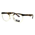 thumbnail image 2 of Retro Vintage Classic Half Rim Round Oval Clear Lens Eye Glasses Tortoise Gold, 2 of 4