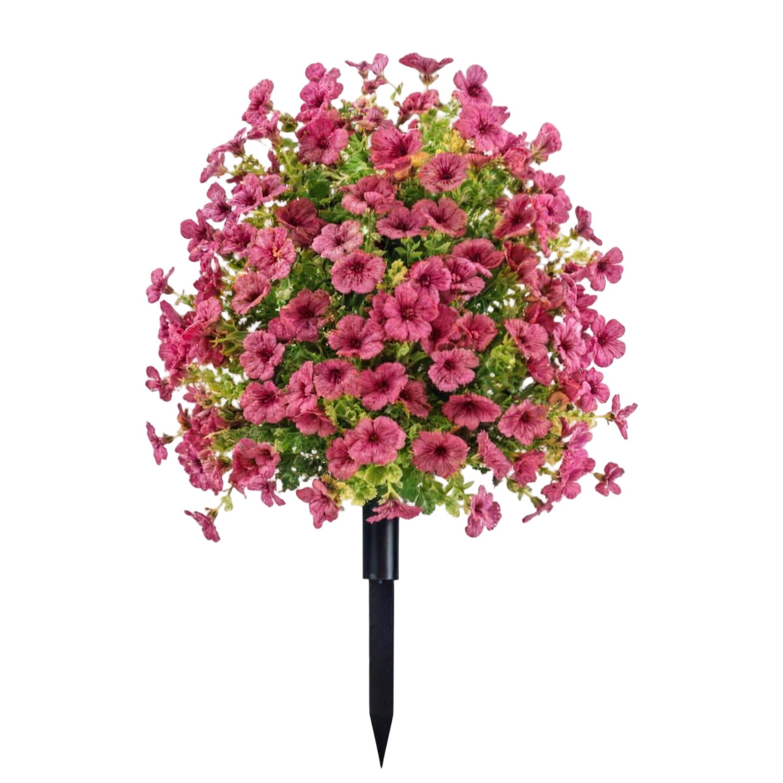 Realistic Artificial Flowers for Outdoors with Ground Stakes – UV Resistant Faux Flowers, Artificial Outdoor Flowers for Garden, Porch, and Yard Decor, Watermelon Red