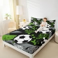 thumbnail image 4 of Homewish Football Sport Bed Sheets,Boys Soccer Game King Sheets,Black Splatter Ink Sheet Set For Teens,Super Cozy Room Decor,4pcs, 4 of 7