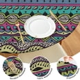 thumbnail image 4 of Colorful Ethnic Pattern Round Fitted Tablecloth with Elastic Edge,Dining Table Cover Waterproof,Outdoor Round Tablecloth for Camping,Dining,Indoor and Outdoor, 4 of 7