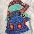 thumbnail image 4 of CoCopeaunts Knitted Flower Bucket Hats For Women Spring Summer Travel Sunshade Hat Hand Crochet Fishermen Cap Female Outdoor Basin Cap Gorro, 4 of 6