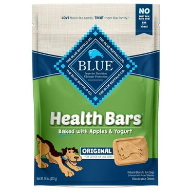Blue Buffalo Blue Apple and Yogurt Flavor Health Bars Natural Crunchy Dog Biscuits, 16 oz.