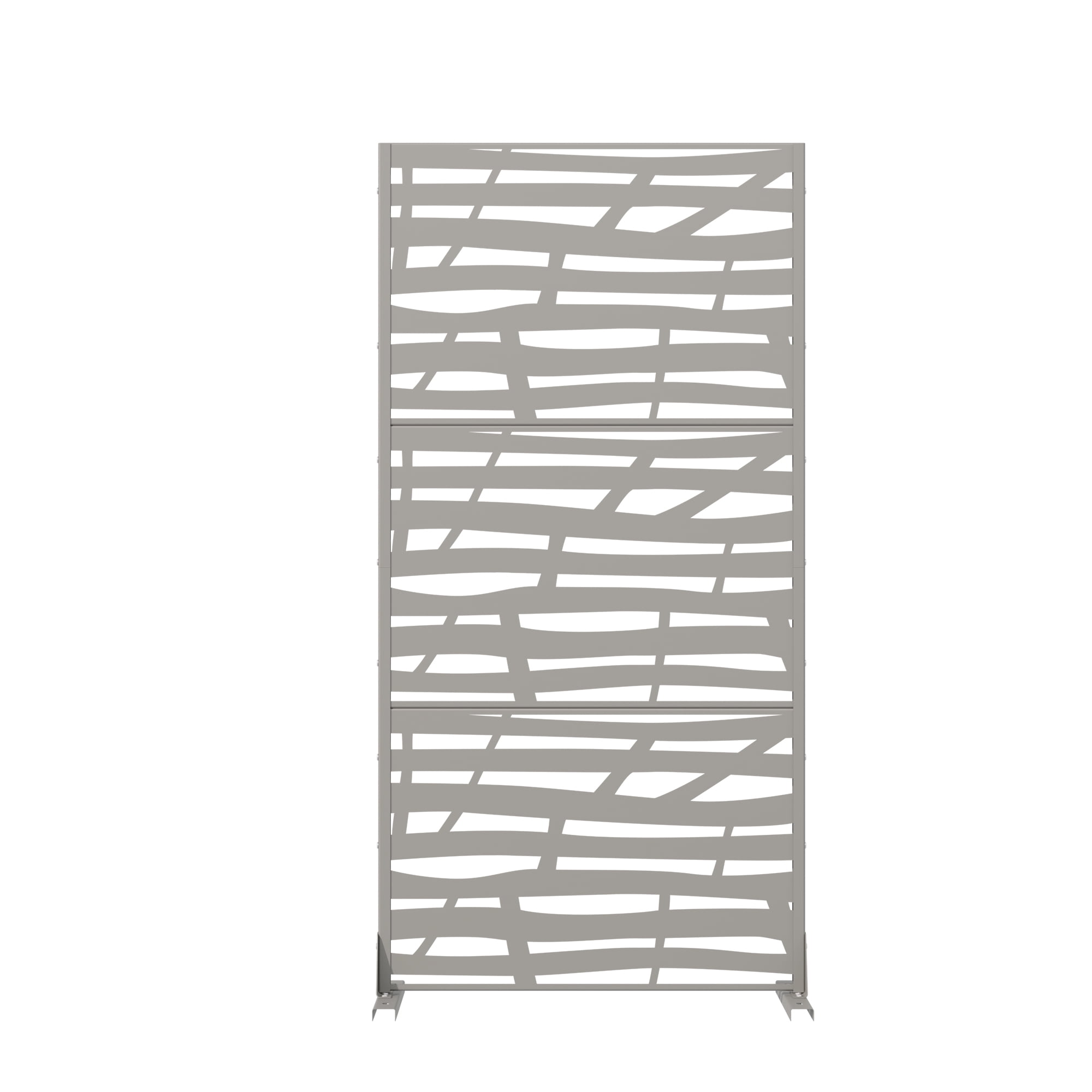 Privacy Metal Screen Fence Panel Horizontal Stripe Pattern