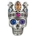 thumbnail image 2 of Charm calavera corona chapa plata SkullCrown01 1Pza Plata S925 Chapa Separador Fijo Cráneo/Corona Plata/Multicolor Caja, 2 of 4