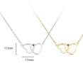 thumbnail image 6 of K-KED Double Heart Pendant 925 Silver Chain Necklace Women's Delicate Jewelry Gifts US-Gold, 6 of 6