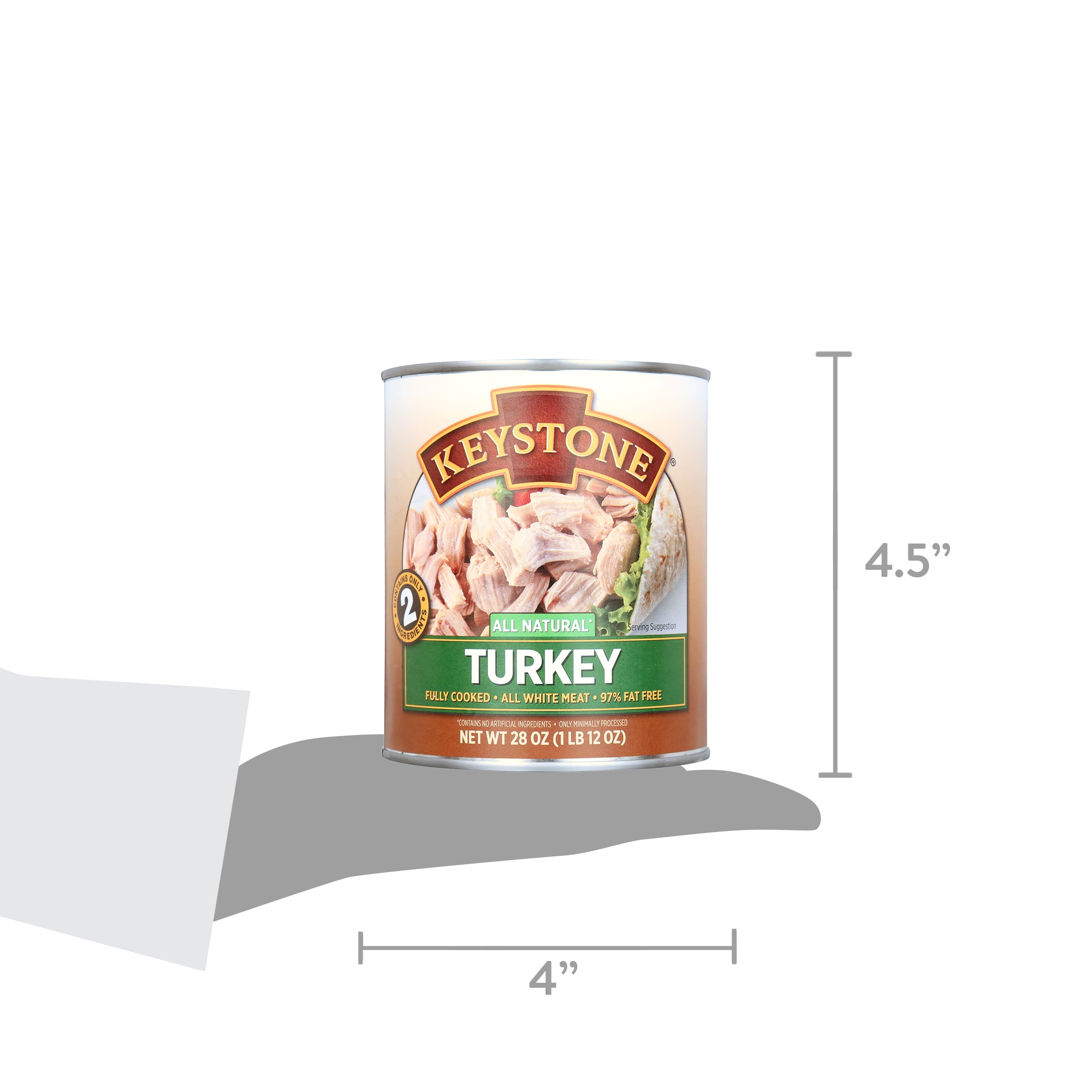 (4 pack) Keystone All Natural Turkey, 28 oz Can
