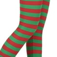 thumbnail image 3 of HDE Girl's Leggings Holiday Stretchy Full Ankle Length Stripe and Black Tights Red Green Stripes 6, 3 of 3