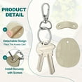 thumbnail image 3 of Uxcell Leather Key Fob, Genuine Leather Keys Cover RFID Key Fob Protector Air Tag Holder Keychain Case Gray 1, 3 of 7