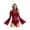 Burgundy, variant on TSSOE Womens Mesh Flare Sleeve Bodysuit Mock Neck Sheer Leotard Gymnastics Figure Skating Dancewear White XL