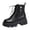Black, variant on Rokment Black Chunky Combat Boots for Women Fall Winter Punk Trendy Casual Leather Platform Lug Soles Short Motorcycle Riding Ankle Booties