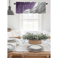 thumbnail image 2 of Purple Grey White Wave Valance for Kitchen Windows, Abstract Geometric Rod Pocket Valances Short Curtains, Modern Ripple Stripe Curtain Valance for Bedroom Bathroom 1 Panel 54x18in, 2 of 8