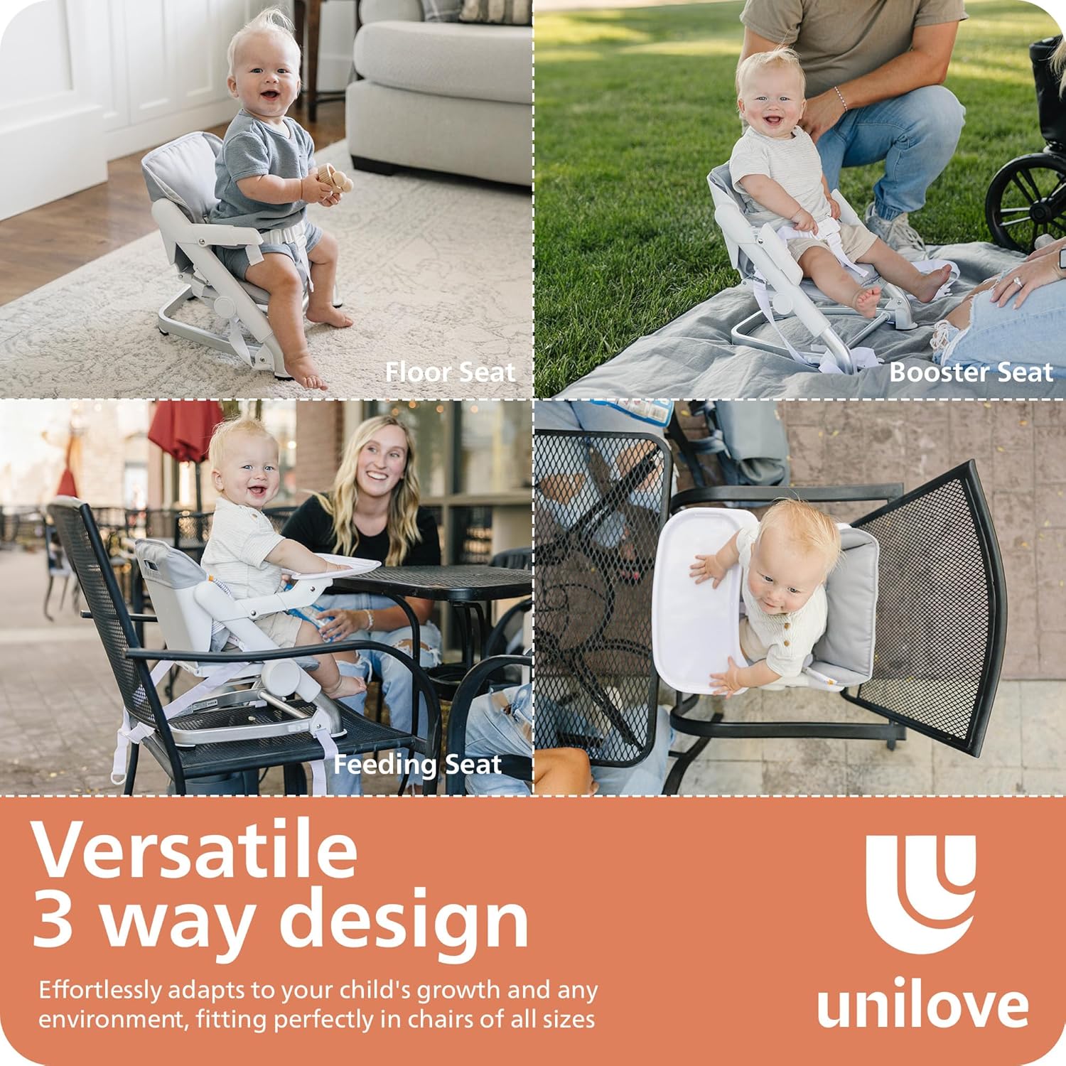 Feed Me Go 3-in-1 Travel High Chair Booster Seat