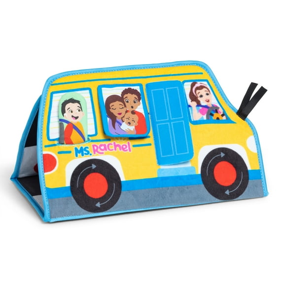 Ms. Rachel Tummy Time Activity Bus, Tapis de jeu pliant avec miroir et jouets sensoriels pour jeu interactif, jeu d'apprentissage pour garçons et filles de 0 à 1 an et plus