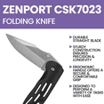 thumbnail image 5 of Zenport CSK7023 Deluxe Folding Pocket Knife, Straight Blade, 4 Inch Blade, Red, 5 of 6