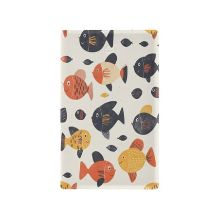 Switch Panel Switch Decoration 2.76x4.53x0.28 Inches Duplex Outlets Switch Plate Wall Plates Living Room Kitchen Bedroom Study Switches Colorful Pretty Little Fish Seamless