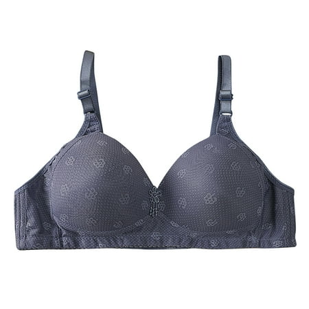 SMihono Deals Women s Full Coverage Push Up Bras Everyday Basic Comfort Lightly Padded Bra No Underwire Plunge Lift Up T-Shirt Bra Blue 42